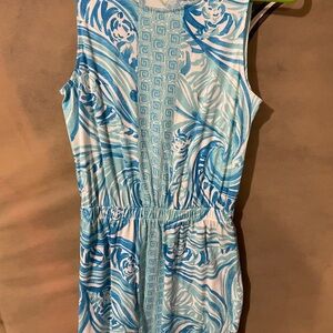 Lilly Pulitzer Blue and White Midi Dress